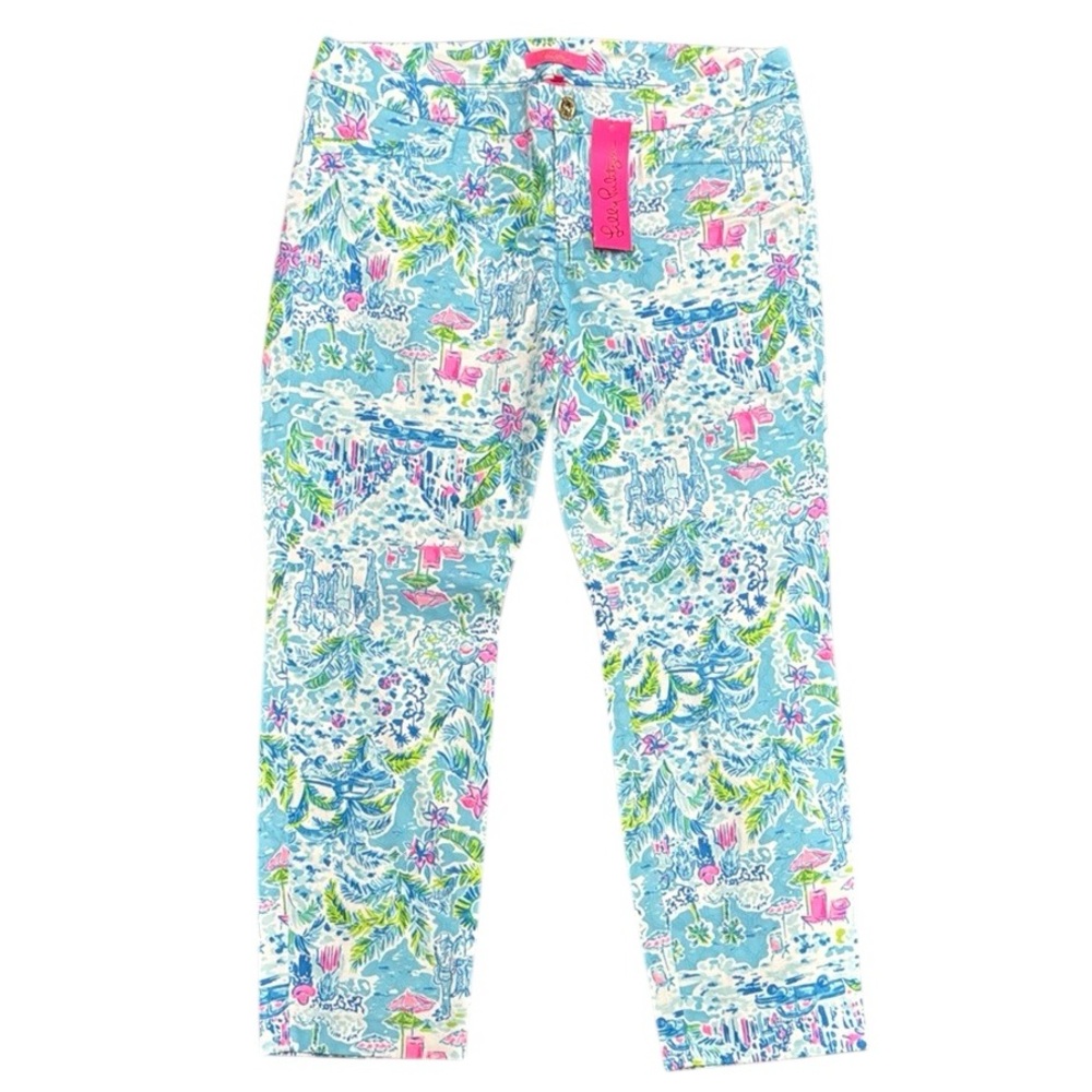 NWT Lilly Pulitzer Kelly Skinny Crop "What A Lovely Place" Ankle Pants Size 12